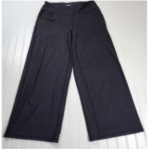 PROMOVER Womens Black Wide Leg Cropped Pants Size XXL Athletic